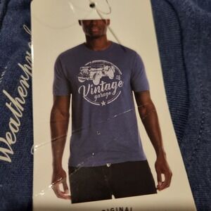 Weatherproof‎ Vintage Men's Graphic Crew Neck Short Sleeve Tee, Blue, Size Large